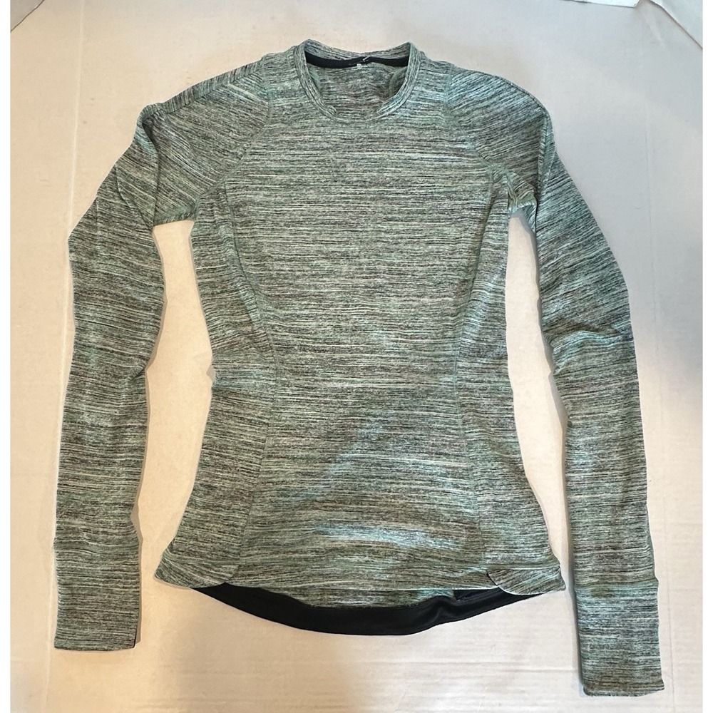 Lululemon Runderful Long Sleeve Shirt Green Womens Size 2 Running Athletic